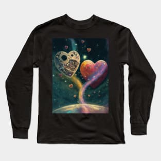 Two hearts in space Long Sleeve T-Shirt